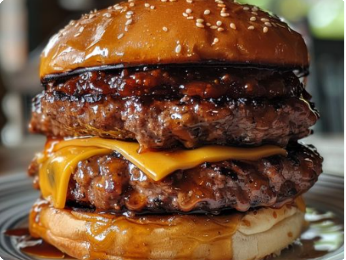 Teriyaki Parmesan Burgers with American Cheese