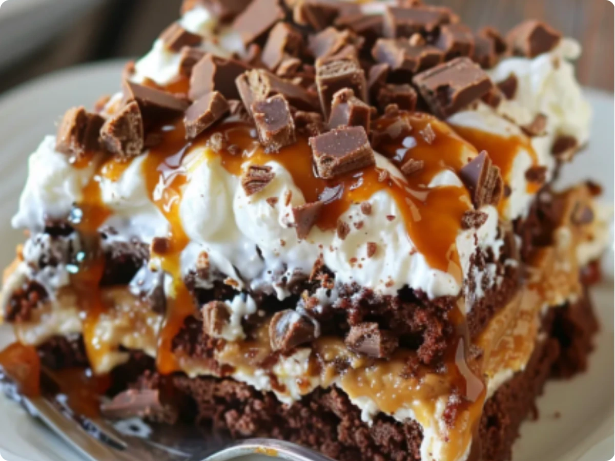 Decadent Heath Bar Poke Cake Recipe