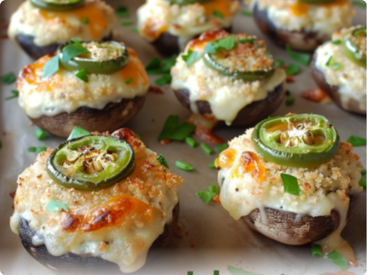 Creamy Jalapeño Popper Mushrooms