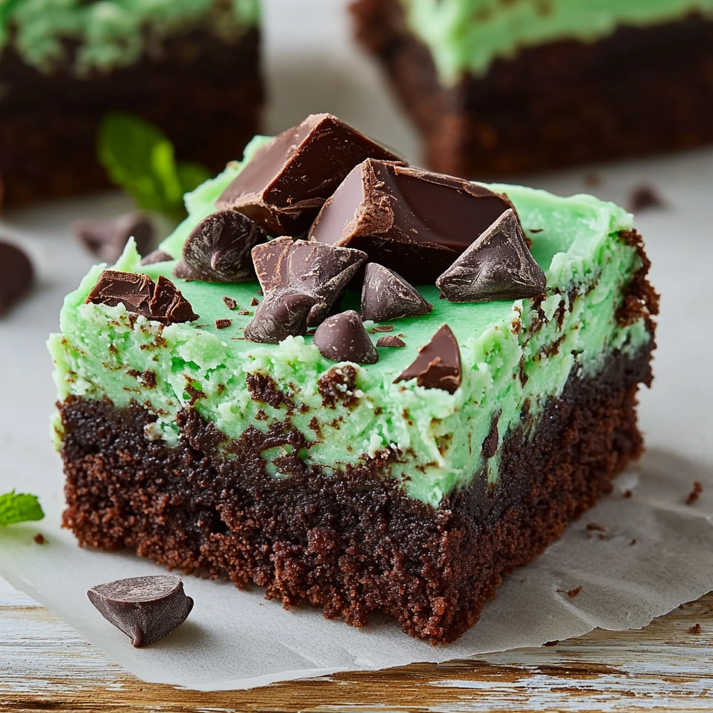 Freshly Baked Mint Chocolate Chip Brownies Mint chocolate brownies freshly baked