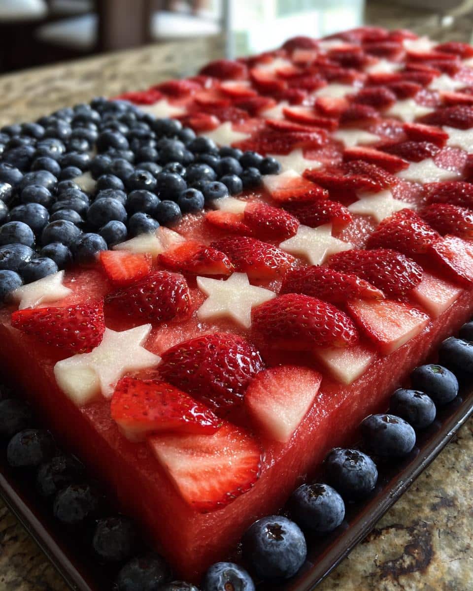 "Best 4th of July Fruit Platter Idea for a Stunning Patriotic Dessert" 7 4th of July Fruit Platter Idea - detail 2