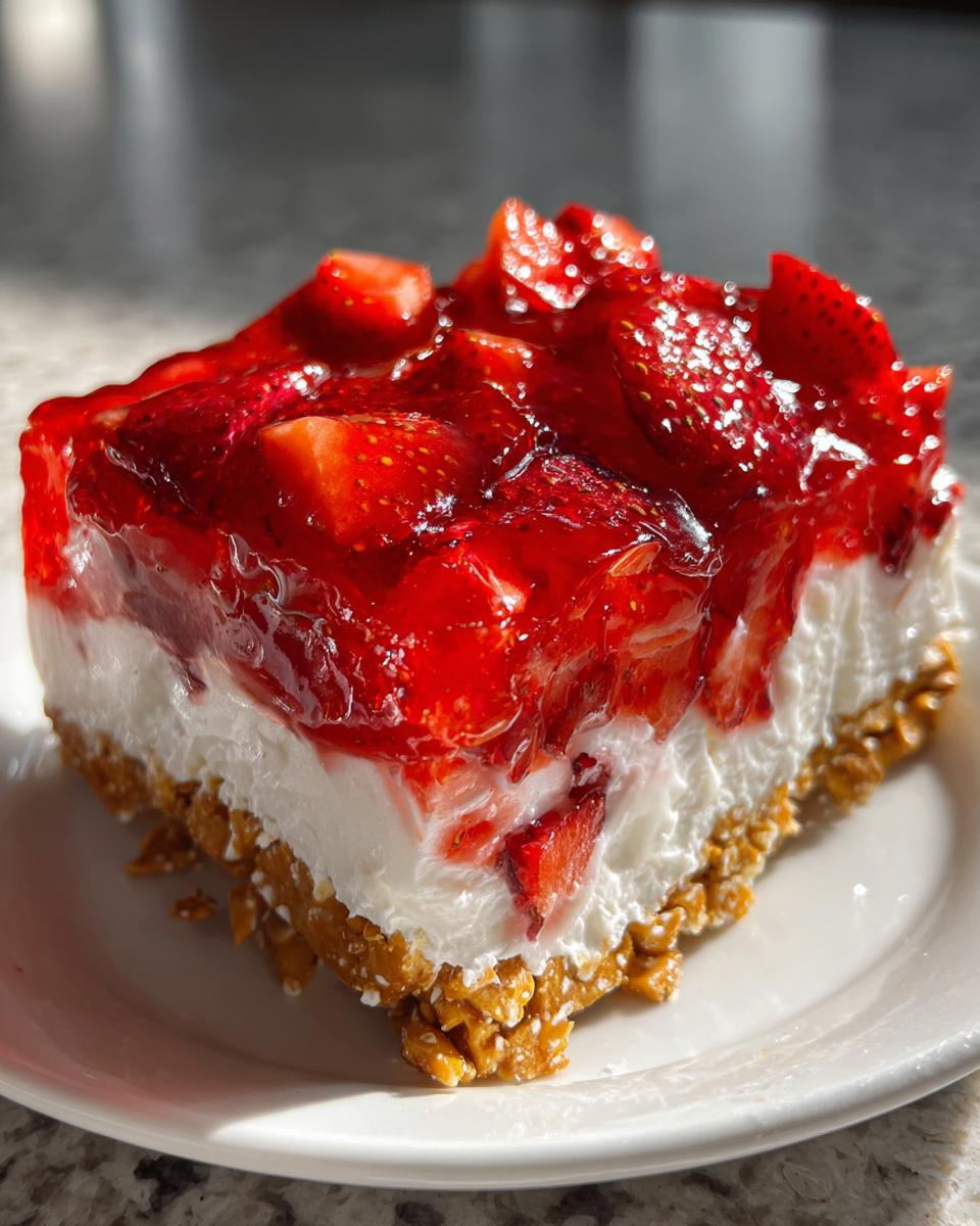 BEST Strawberry Pretzel Jello Salad Recipe - detail 2