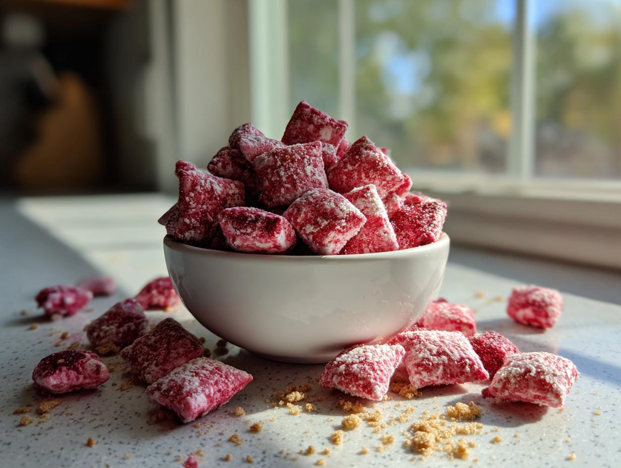 Cherry Cheesecake Puppy Chow