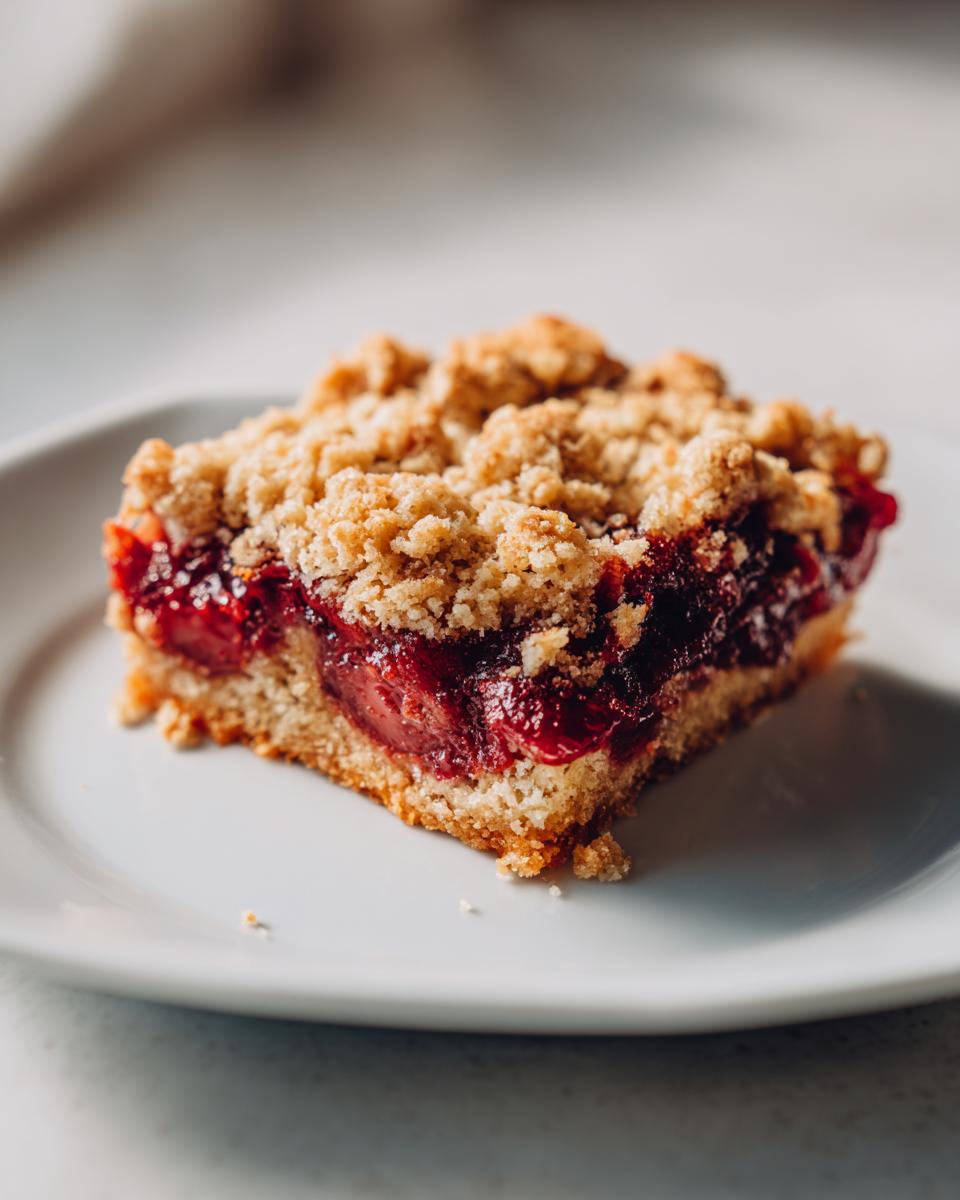 Cherry Pie Crumb Bars Recipe - Crunchy Creamy Sweet - detail 2