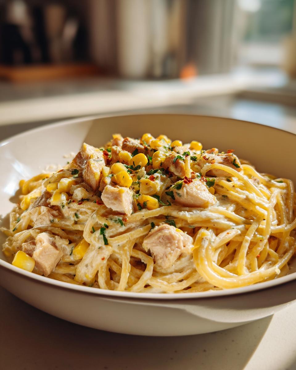 Delicious 30-Minute Creamy Chicken and Corn Pasta 7 Creamy Chicken and Corn Pasta - detail 2