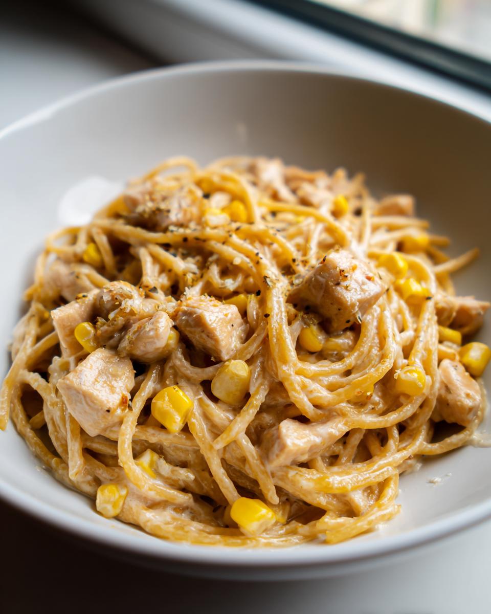 Delicious 30-Minute Creamy Chicken and Corn Pasta 9 Creamy Chicken and Corn Pasta - detail 4