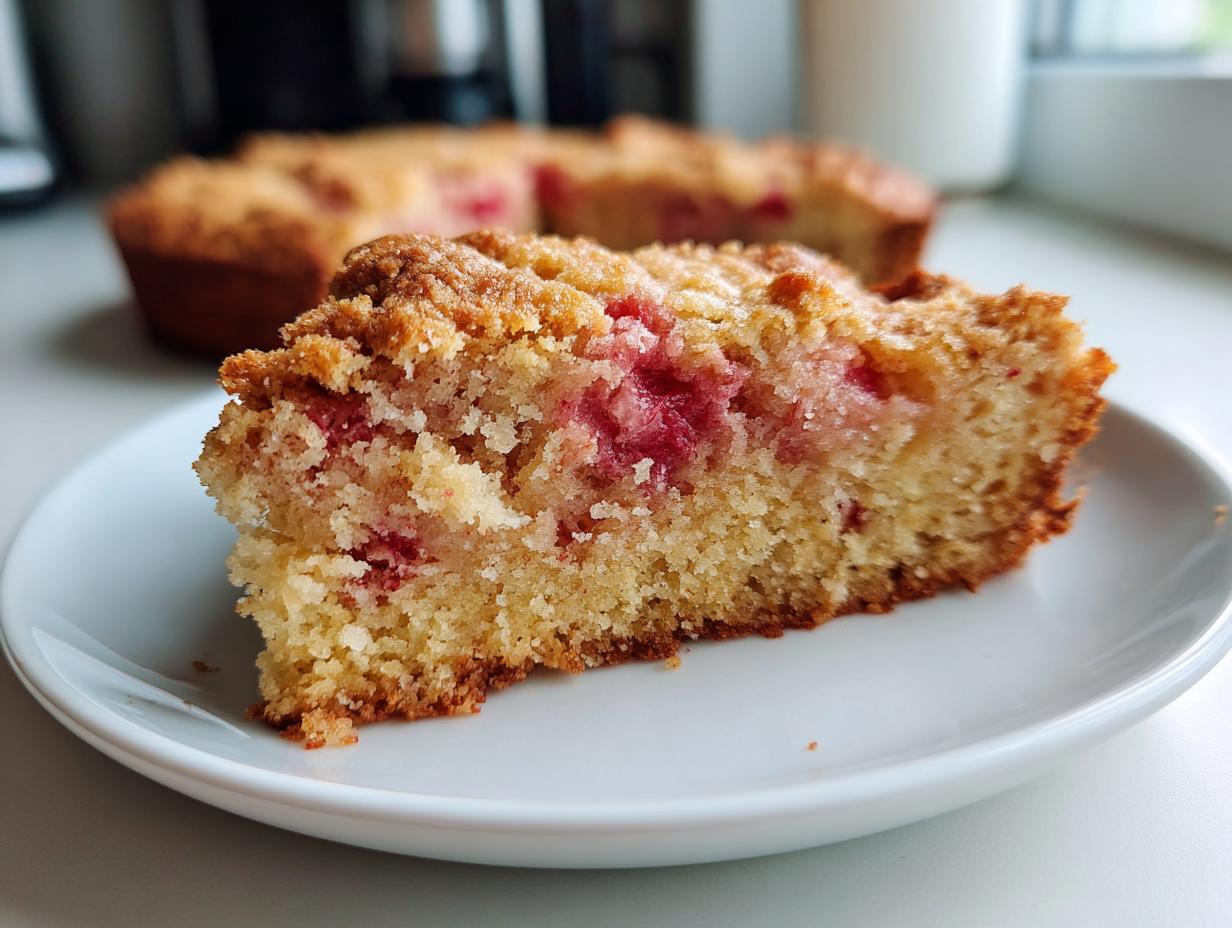 Easy Rhubarb Breakfast Cake!