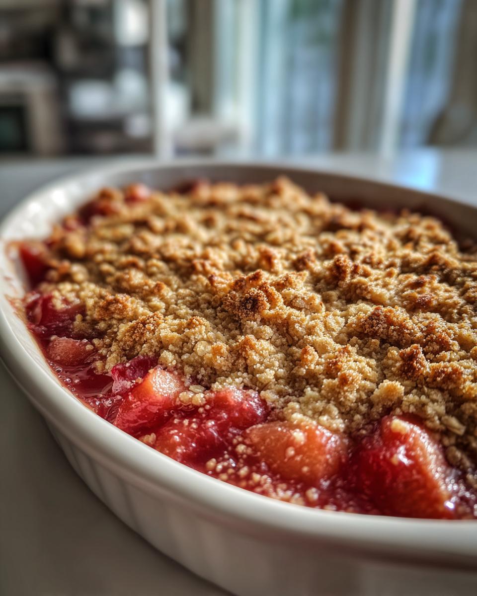 Irresistible Easy Rhubarb Crisp Recipe in 3 Simple Steps 6 Easy Rhubarb Crisp - detail 1