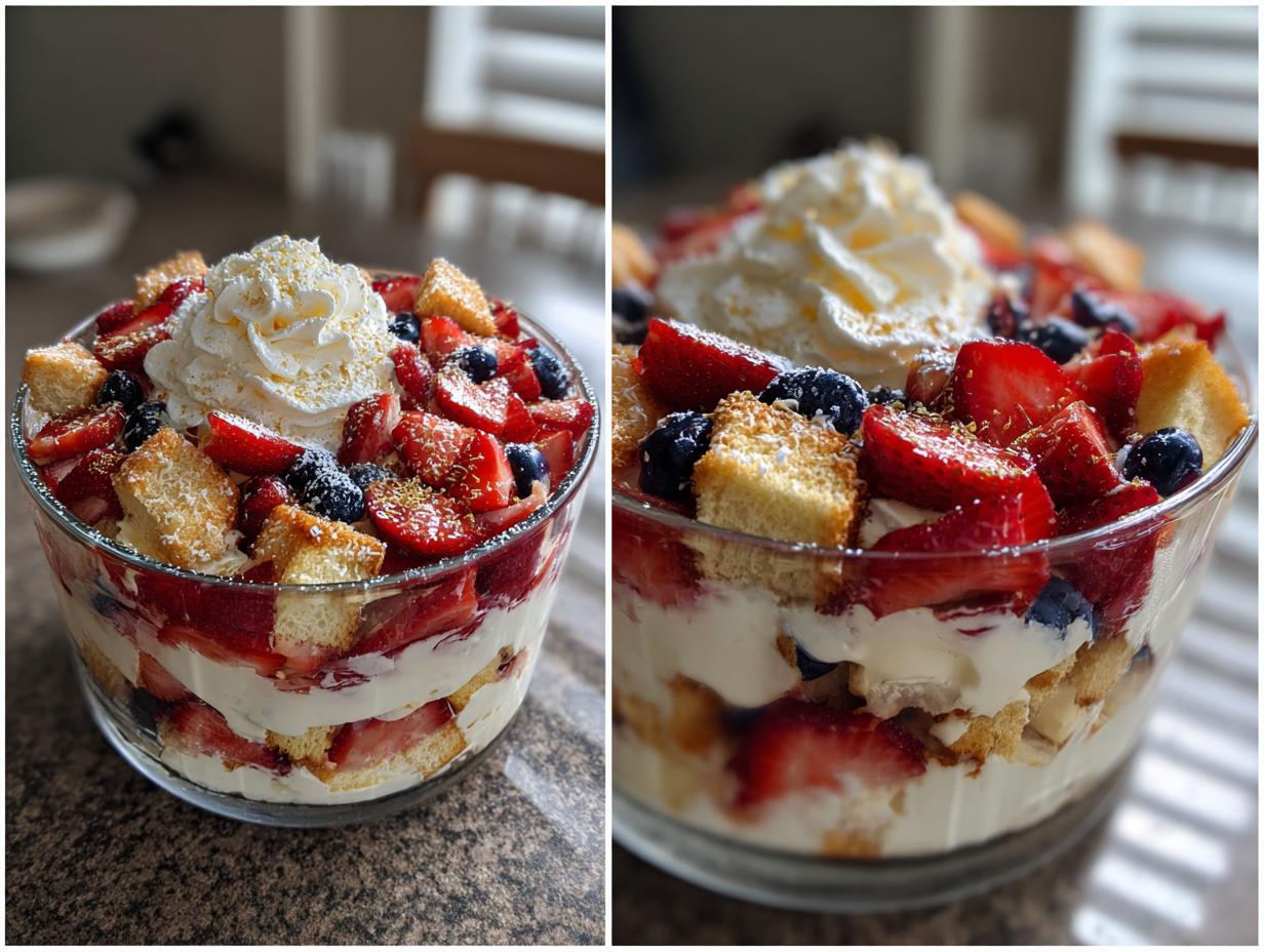 No-Bake Strawberry Blueberry Trifle