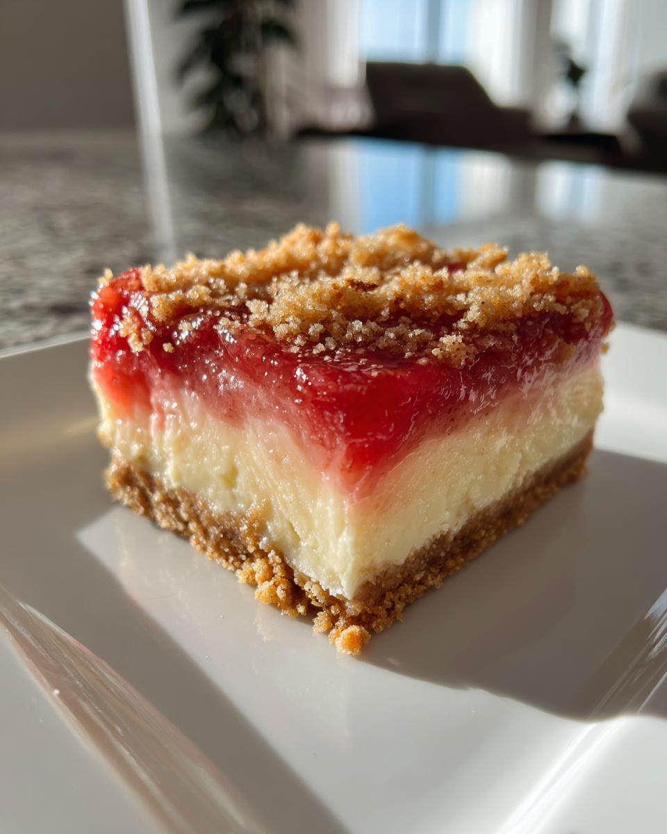 Irresistible Rhubarb Cheesecake Squares in 4 Easy Steps 7 Rhubarb Cheesecake Squares - detail 2