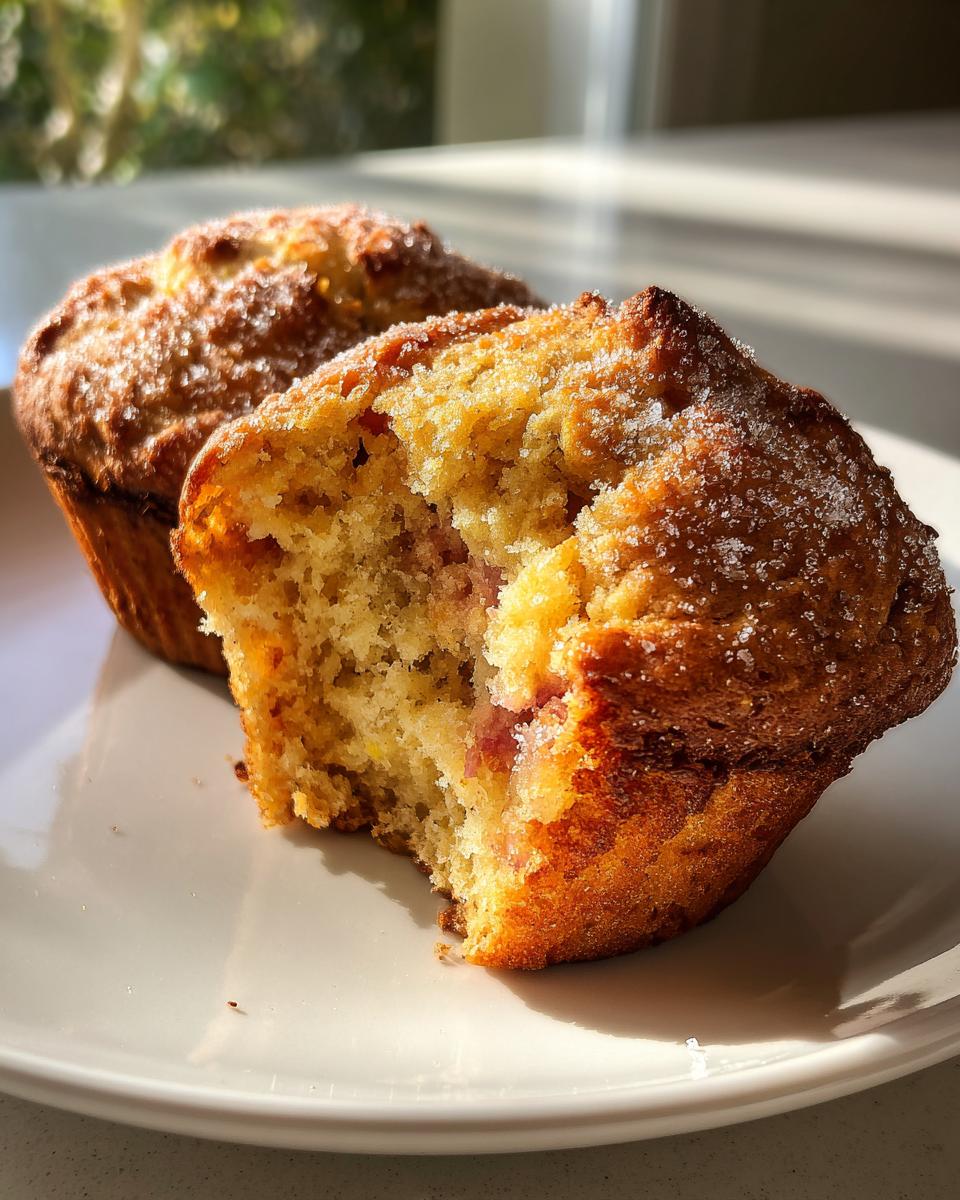 Rhubarb Muffins with Greek Yogurt - detail 1