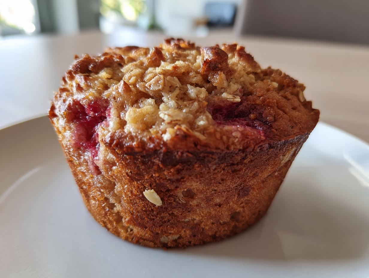 Rhubarb Oat Muffins