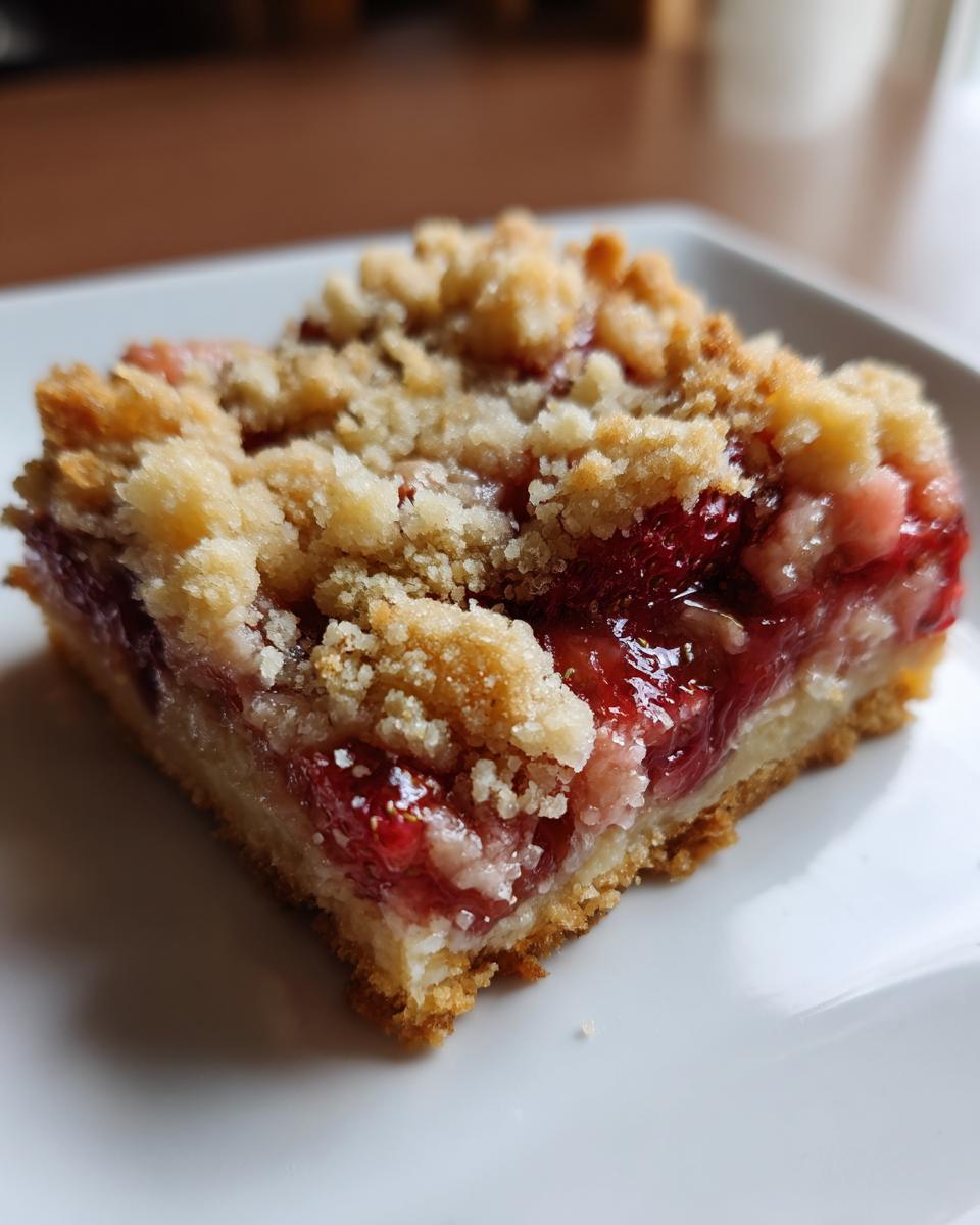 Irresistible Strawberry Rhubarb Crumble Bars Recipe 7 Strawberry Rhubarb Crumble Bars - detail 2