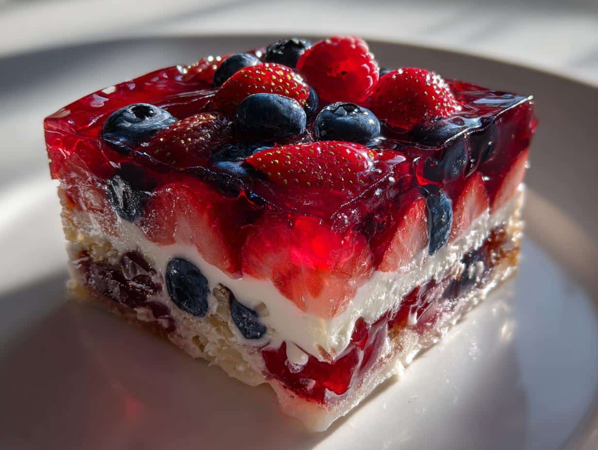 Summer Berry Jello Lasagna