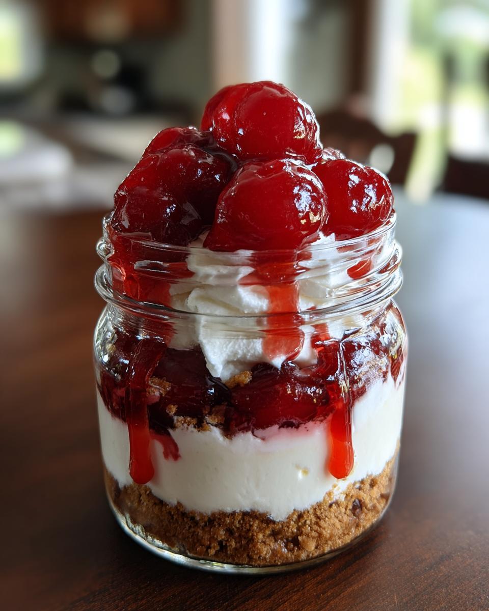 Irresistible 5-Star Cherry Cheesecake Dessert Jars 5 cherry cheesecake dessert jars - detail 2