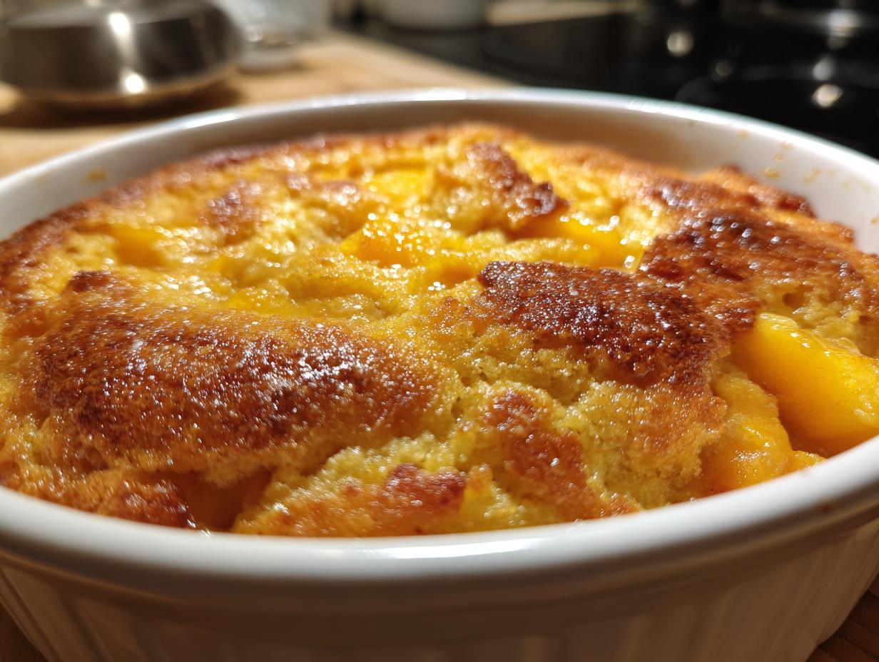 2-Ingredient Peach Cobbler