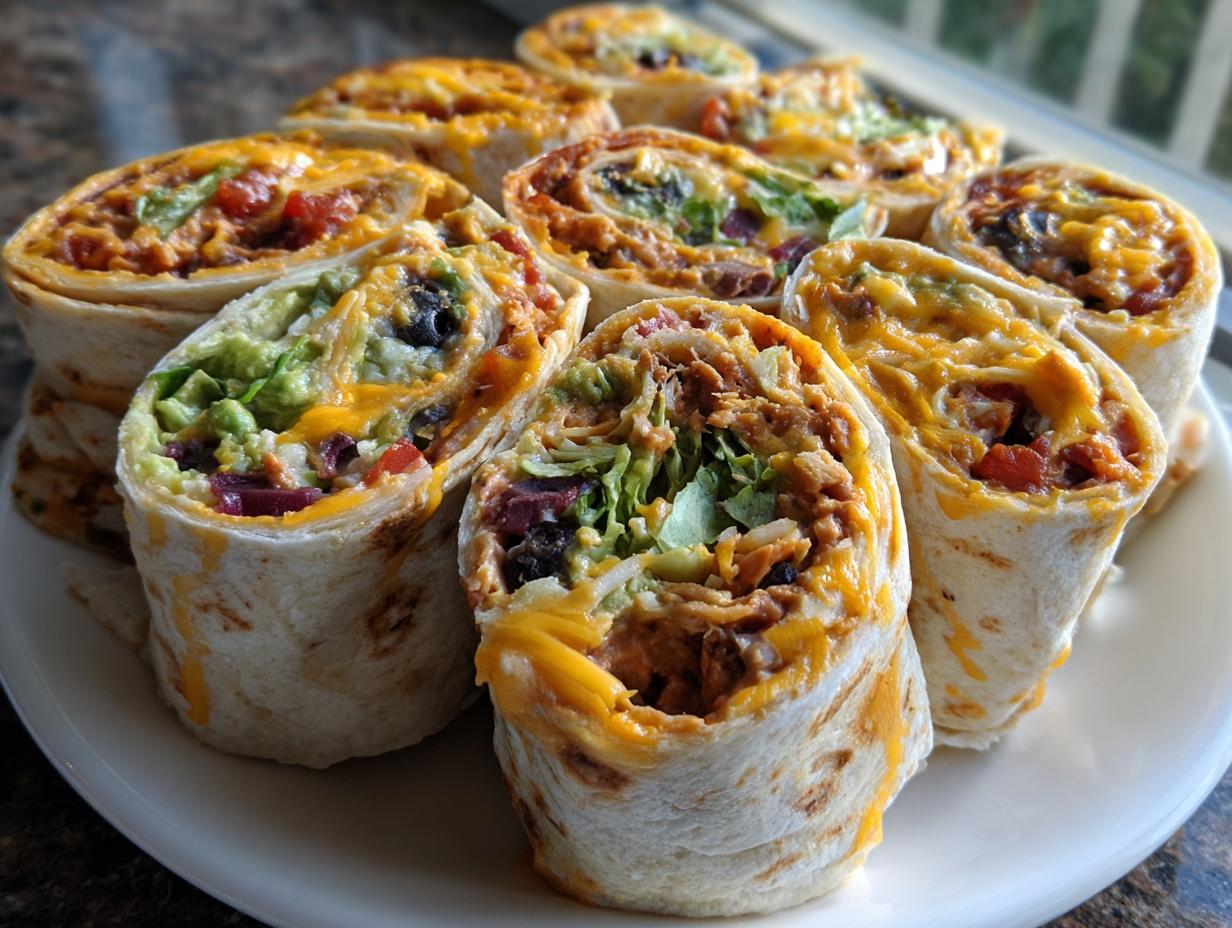 7-Layer Dip Tortilla Pinwheels