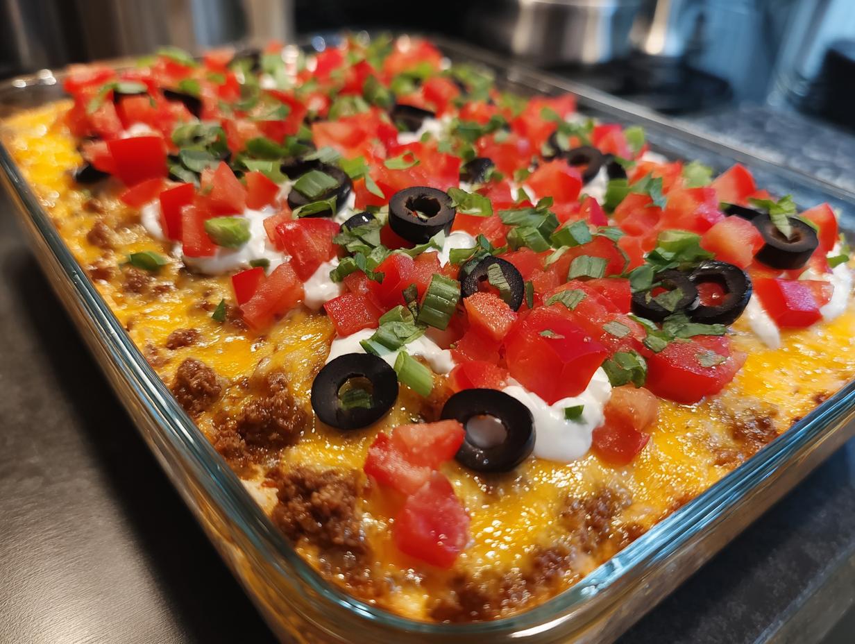 American Flag Layered Taco Dip