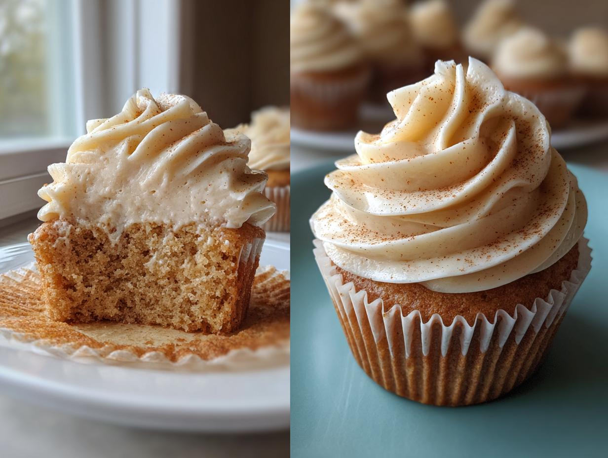 Apple Cider Cupcakes with Spiced Buttercream Frosting