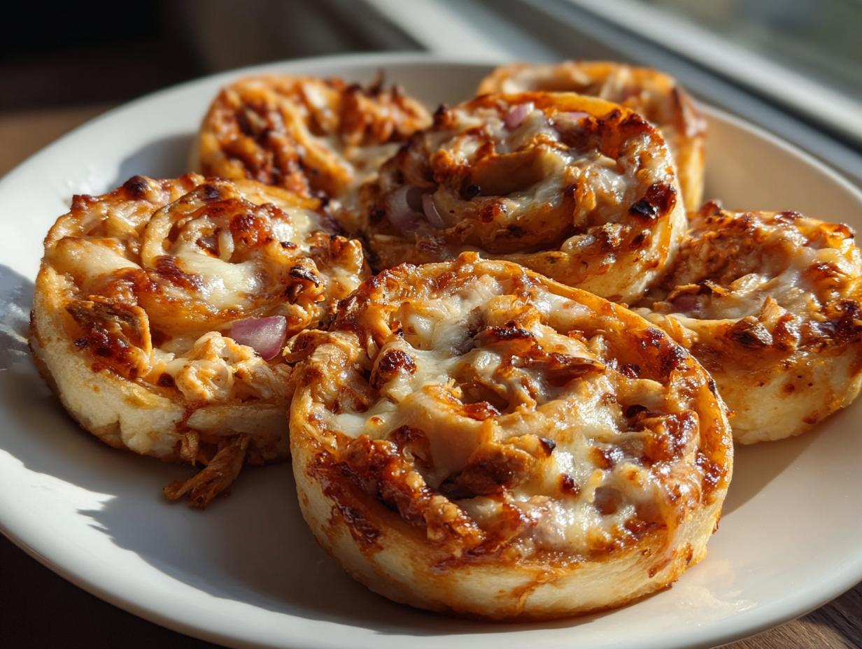 BBQ Chicken Pizza Pinwheels
