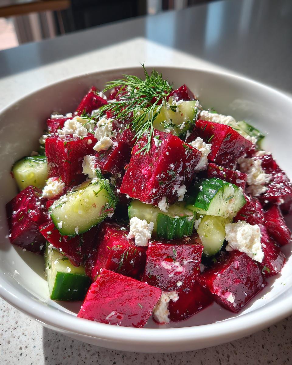 Beet Salad with Feta, Cucumbers and Dill - detail 1