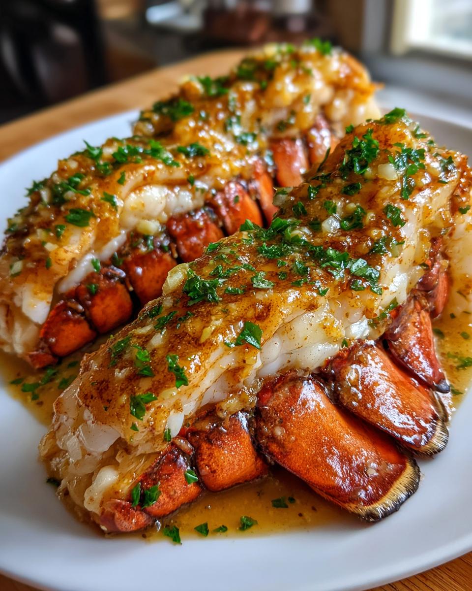 Broiled Lobster Tails in Creamy Garlic Butter Sauce - detail 1
