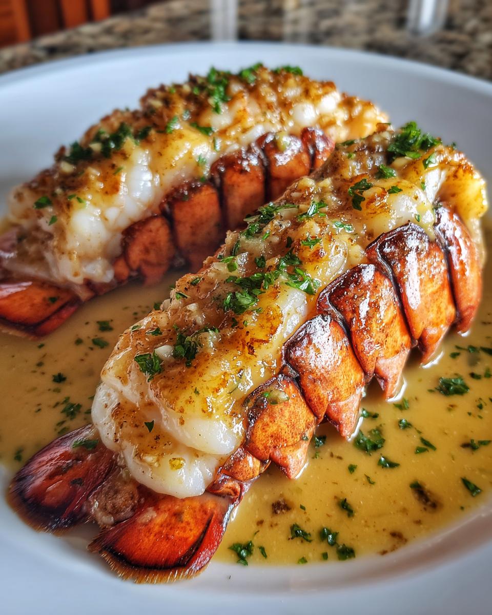 Broiled Lobster Tails in Creamy Garlic Butter Sauce - detail 2