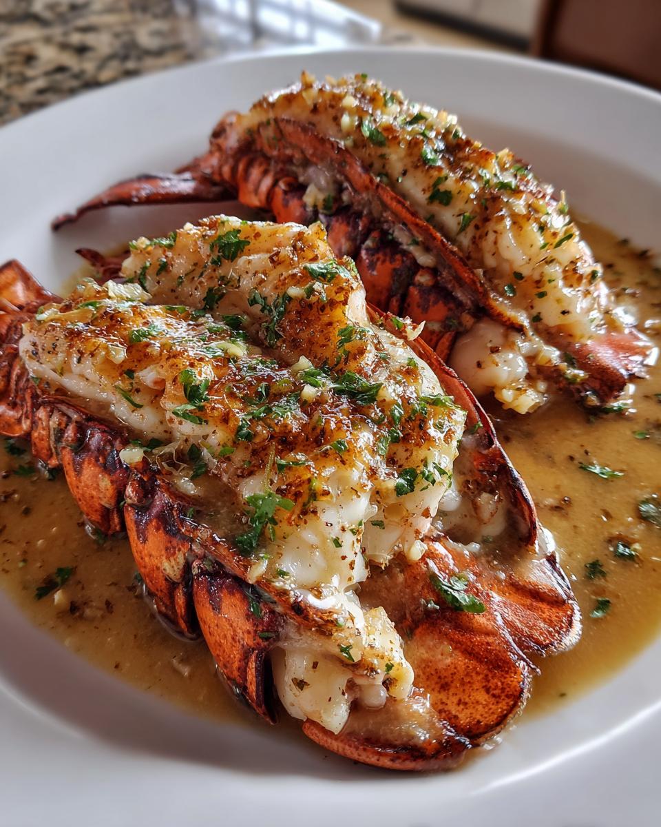 Broiled Lobster Tails in Creamy Garlic Butter Sauce - detail 3