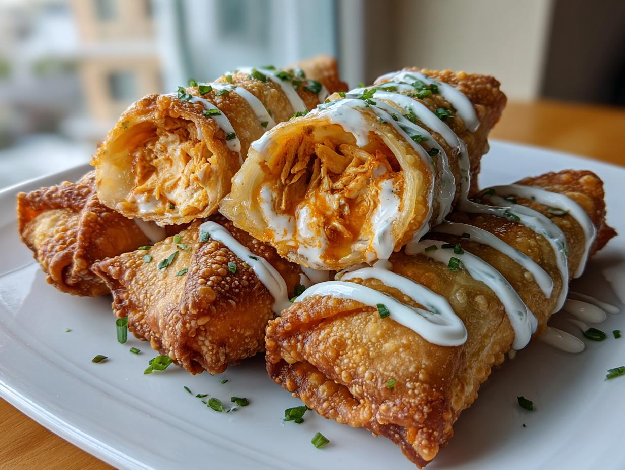 Buffalo Chicken Dip Egg Rolls