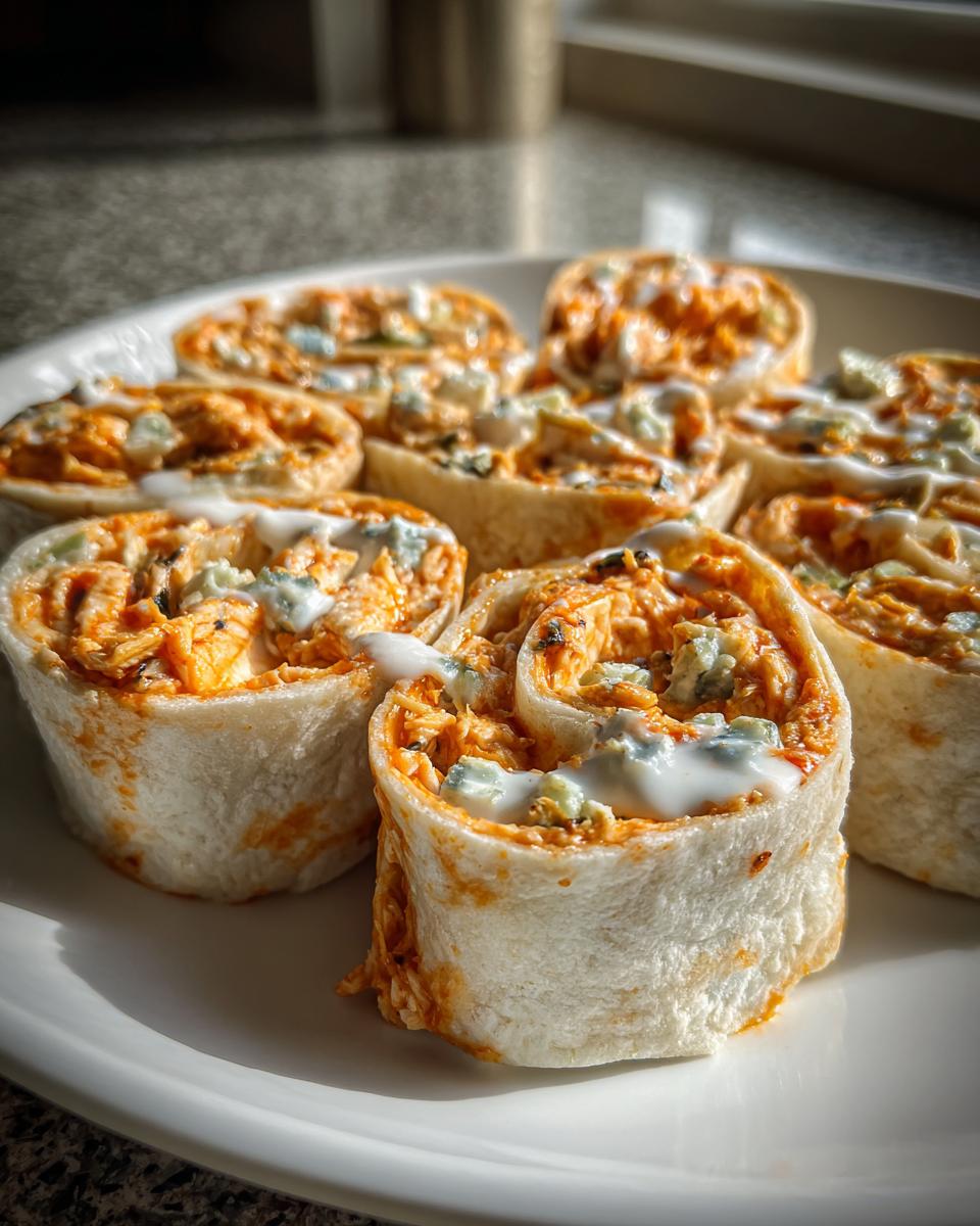 Savory Buffalo Chicken Tortilla Pinwheels: A 5-Star Party Snack 7 Buffalo Chicken Tortilla Pinwheels - detail 2
