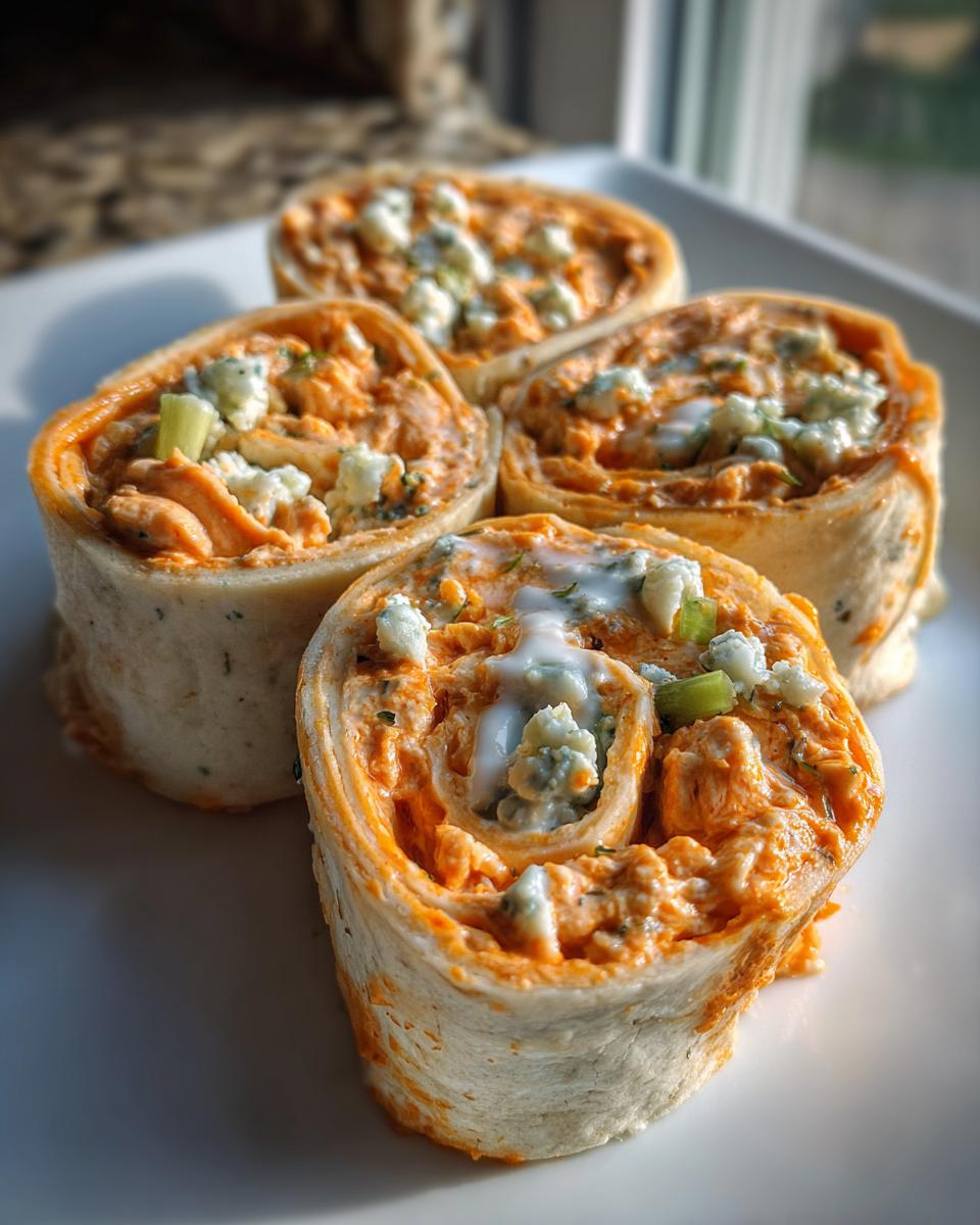 Savory Buffalo Chicken Tortilla Pinwheels: A 5-Star Party Snack 8 Buffalo Chicken Tortilla Pinwheels - detail 3