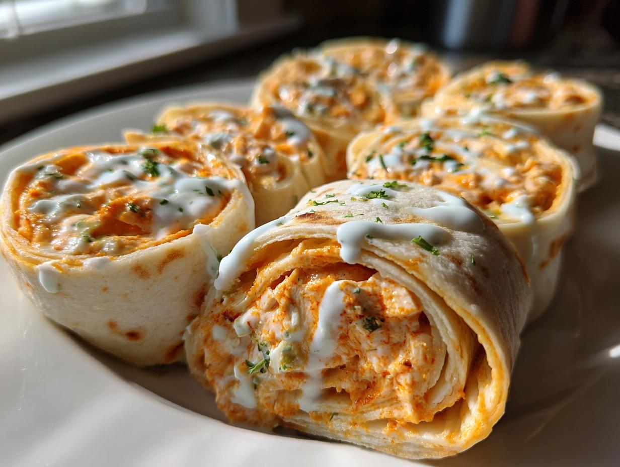 Buffalo Chicken Tortilla Pinwheels