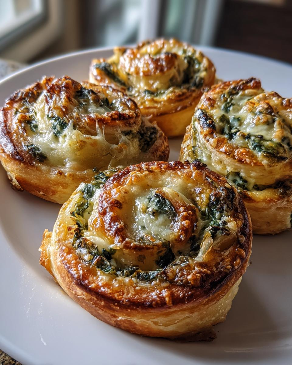 30-Minute Cheesy Spinach Artichoke Pinwheels That Wow! 6 Cheesy Spinach Artichoke Pinwheels - detail 1