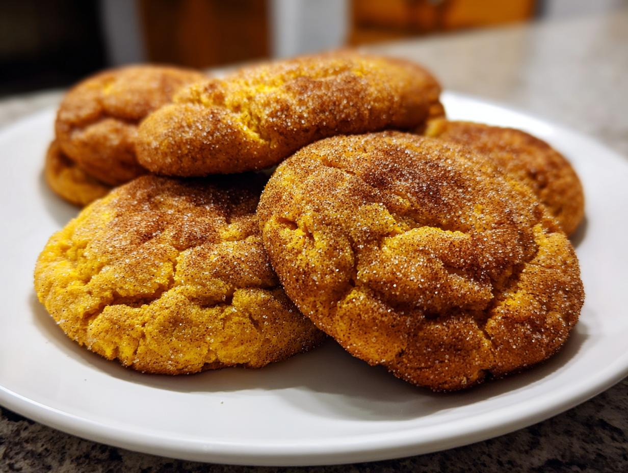 Chewy Pumpkin Snickerdoodle Cookies
