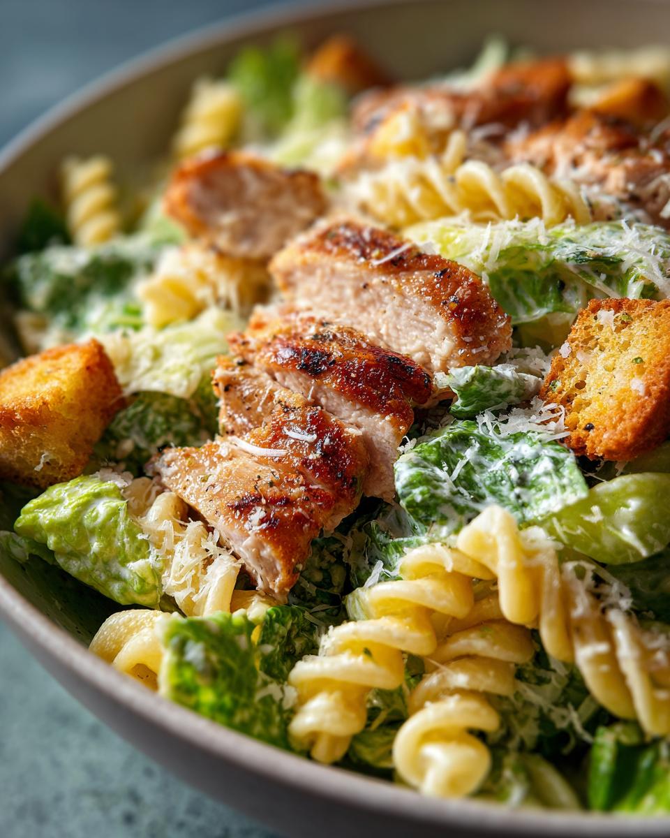 Irresistible Chicken Caesar Pasta Salad in Just 25 Minutes 6 Chicken Caesar Pasta Salad - detail 1