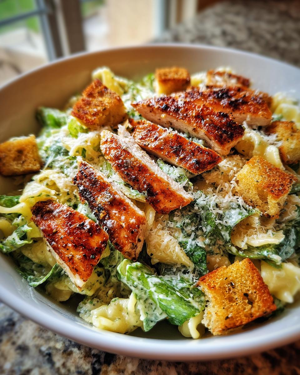 Irresistible Chicken Caesar Pasta Salad in Just 25 Minutes 7 Chicken Caesar Pasta Salad - detail 2