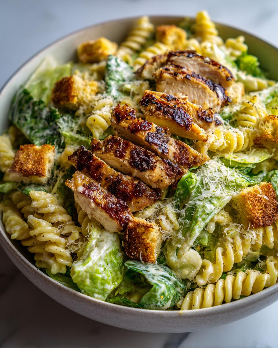 Irresistible Chicken Caesar Pasta Salad in Just 25 Minutes 9 Chicken Caesar Pasta Salad - detail 4