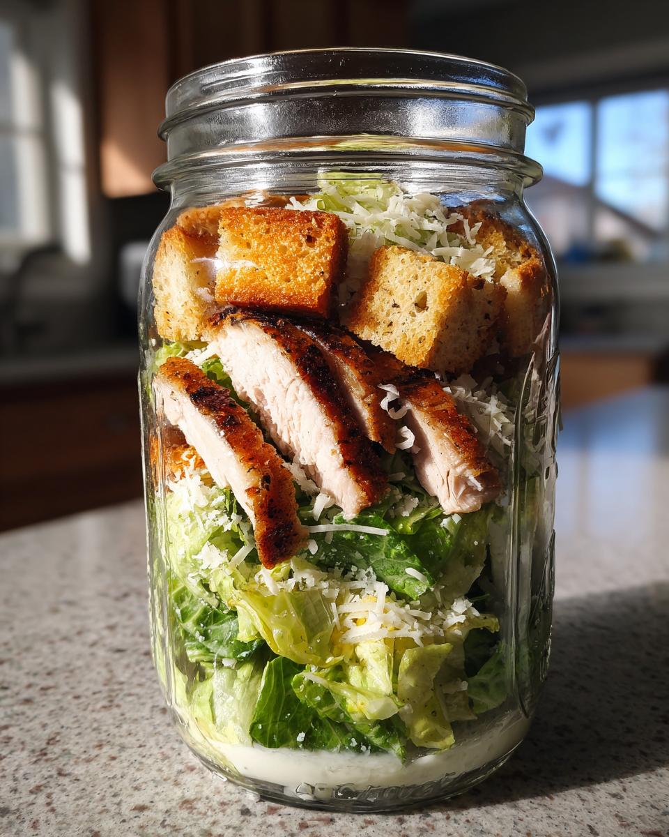 Effortless 3-Day Chicken Caesar Salad Jar Meal Prep Magic 6 Chicken Caesar Salad Jar (Meal Prep) - detail 1