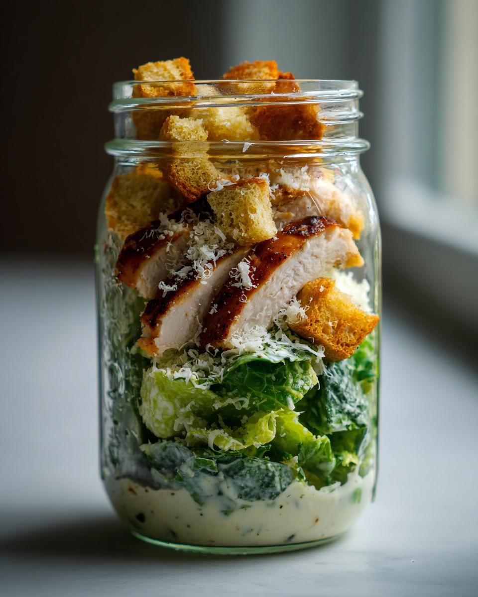 Effortless 3-Day Chicken Caesar Salad Jar Meal Prep Magic 7 Chicken Caesar Salad Jar (Meal Prep) - detail 2