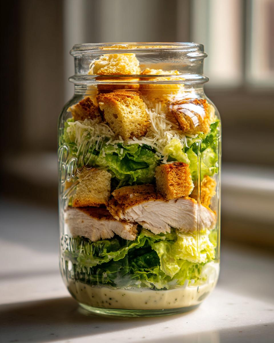 Effortless 3-Day Chicken Caesar Salad Jar Meal Prep Magic 8 Chicken Caesar Salad Jar (Meal Prep) - detail 3