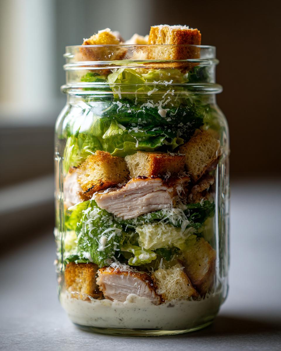 Effortless 3-Day Chicken Caesar Salad Jar Meal Prep Magic 9 Chicken Caesar Salad Jar (Meal Prep) - detail 4