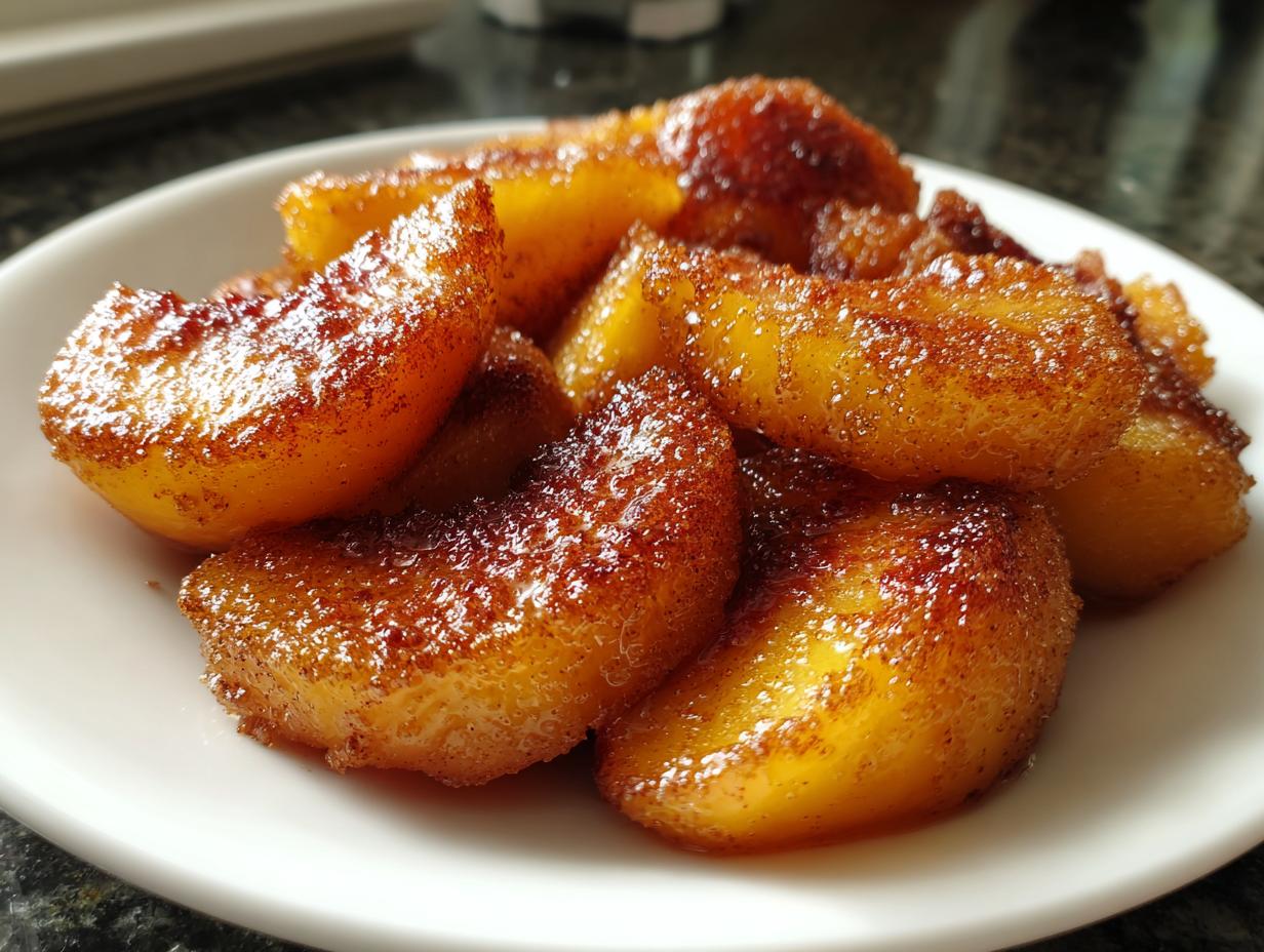 Cinnamon Sugar Baked Peaches