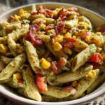 Irresistible Corn Pasta Salad with Bacon in 15 Minutes Flat 10 Corn Pasta Salad with Bacon, Bell Pepper, and Creamy Pesto Dressing