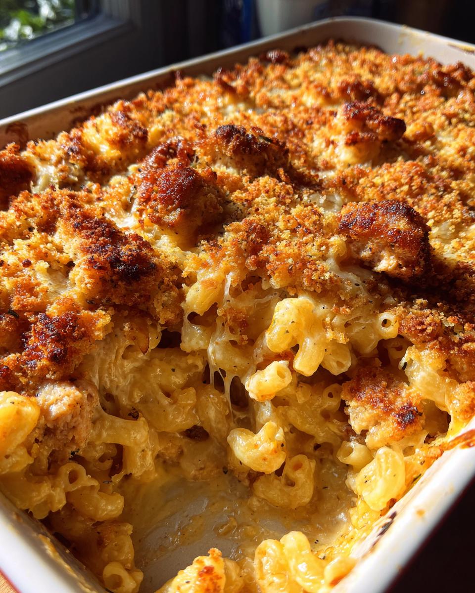 Irresistible Creamy Cajun Chicken Mac and Cheese Bake 5 Creamy Cajun Chicken Mac & Cheese Bake with Garlic Butter Crumbs - detail 1