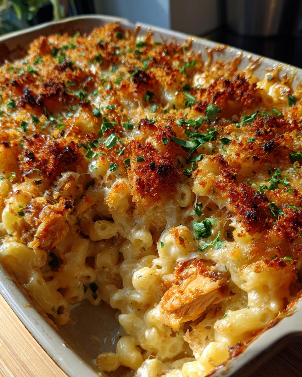 Irresistible Creamy Cajun Chicken Mac and Cheese Bake 6 Creamy Cajun Chicken Mac & Cheese Bake with Garlic Butter Crumbs - detail 2