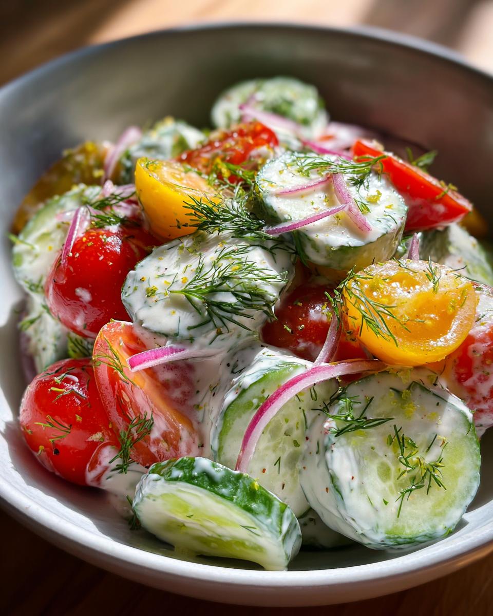"27 Amazing Ways to Enjoy Creamy Cucumber Tomato Salad Bliss" 6 Creamy Cucumber Tomato Salad - detail 1