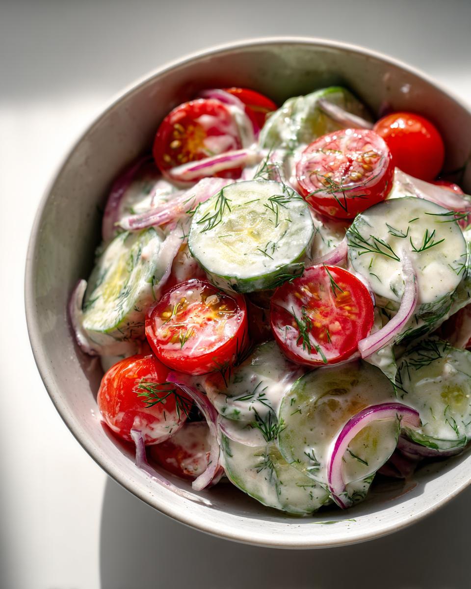 "27 Amazing Ways to Enjoy Creamy Cucumber Tomato Salad Bliss" 7 Creamy Cucumber Tomato Salad - detail 2