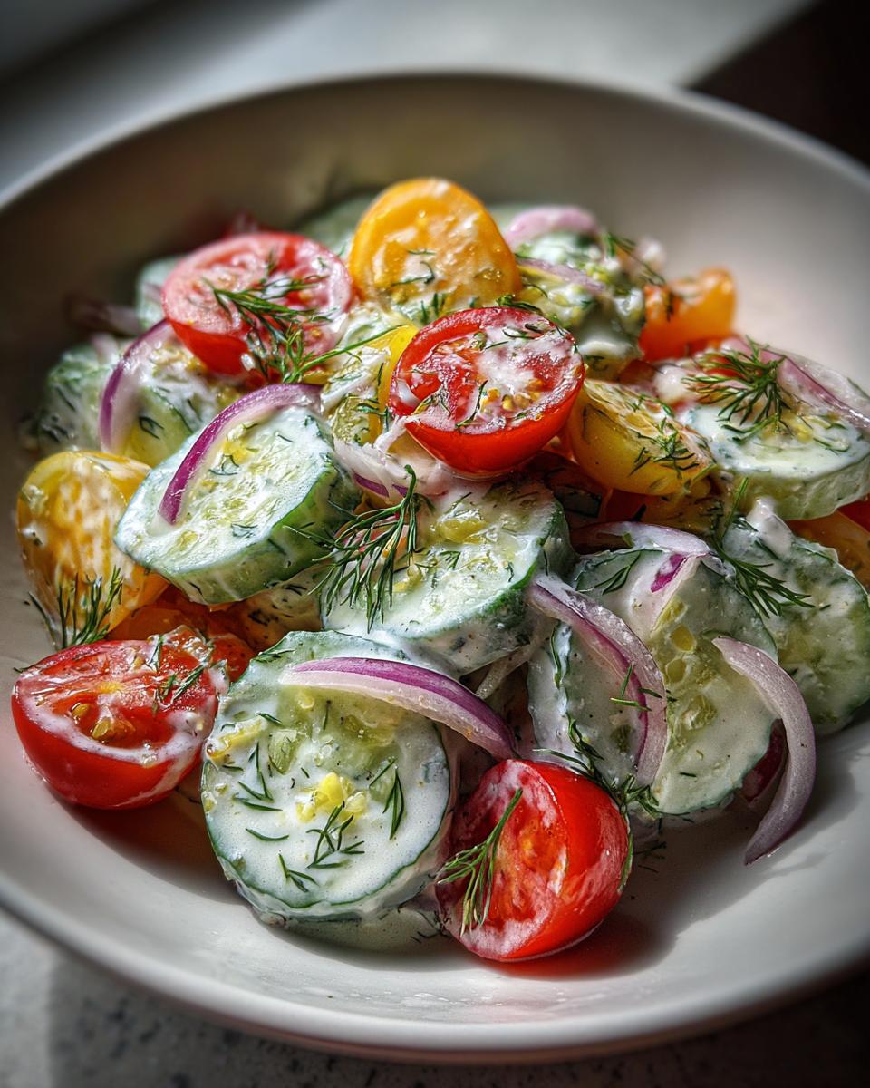 "27 Amazing Ways to Enjoy Creamy Cucumber Tomato Salad Bliss" 8 Creamy Cucumber Tomato Salad - detail 3