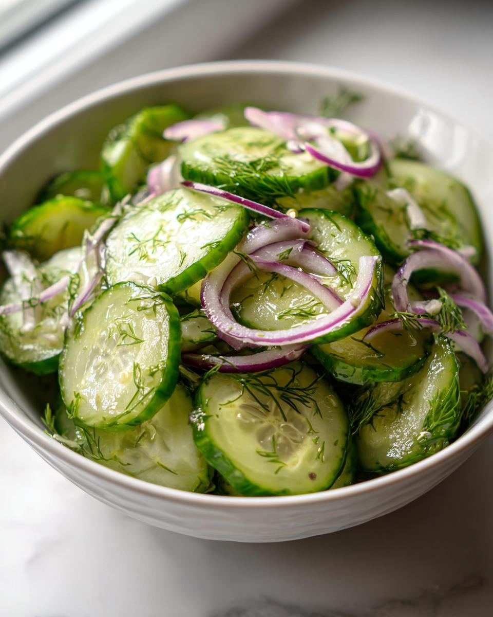 Cucumber Salad with Fresh Dill and Red Onion - detail 1