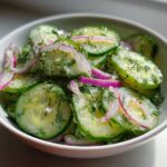 15-Minute Cucumber Salad with Fresh Dill and Red Onion 8 Cucumber Salad with Fresh Dill and Red Onion